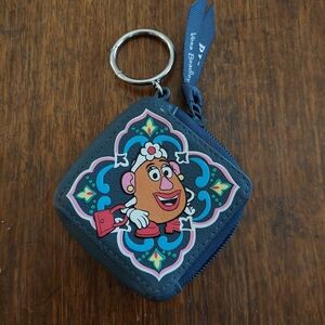 Vera BRADLEY Mrs. Potato Head Keychain Coin Purse - Navy with Multicolor Design